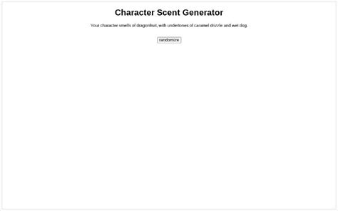 character scent generator.